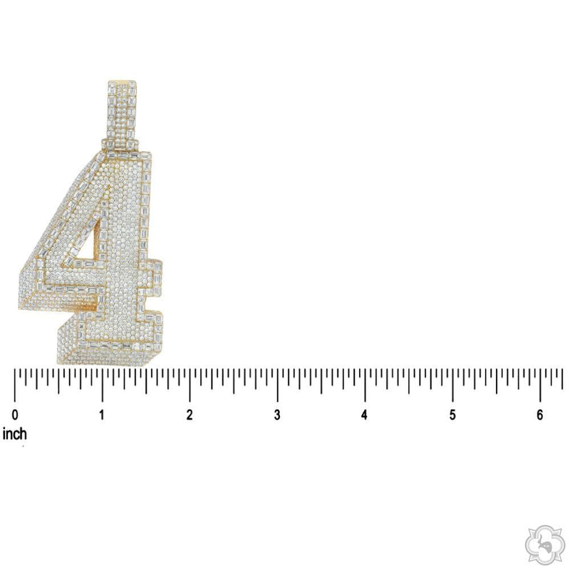 Custom Made Number 4 Diamond Pendant 70472 - Image 5
