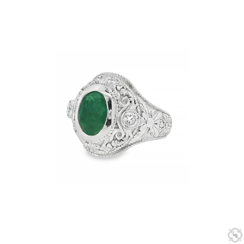 Emerald Crest Filigree Ring 70516 - Image 6