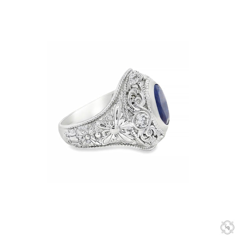 Sapphire Crest Filigree Ring 70517 - Image 4