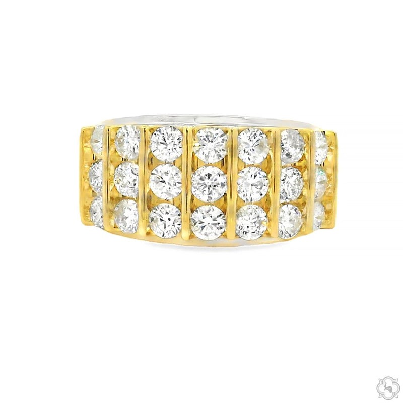 Triple Row Diamond Band Ring 70526 - Image 1