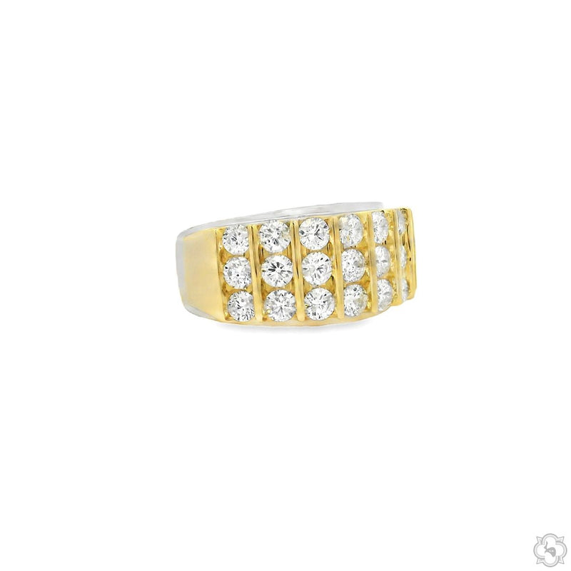 Triple Row Diamond Band Ring 70526 - Image 2
