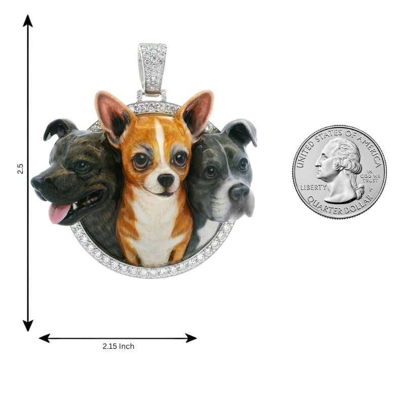 Custom Dog Portrait Diamond Pendant 70897