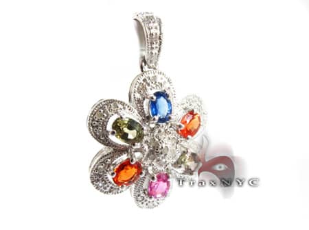 Multi Colored Gemstone Pendant 9058 - Image 2