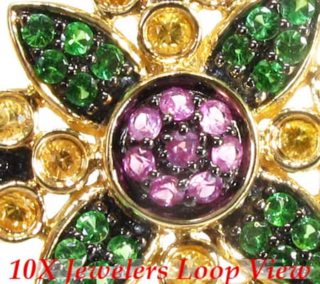 Ladies Flower Gemstone Cross 9063 - Image 3