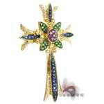 Ladies Flower Gemstone Cross 9063 - Image 2