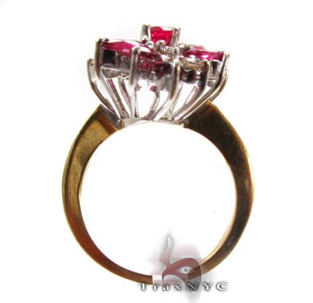 Ladies Flower Ruby Ring 9581 - Image 6