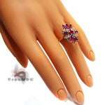 Ladies Flower Ruby Ring 9581 - Image 8