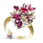 Ladies Flower Ruby Ring 9581 - Image 4