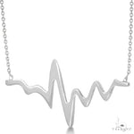 Heartbeat Pendant Necklace in 14k White Gold 49948 - Image 1