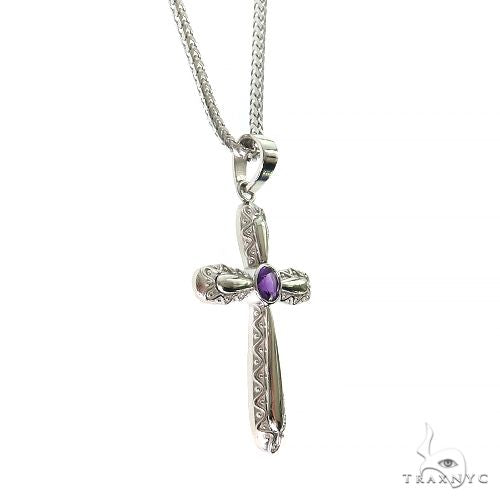 Amethyst Sanctity Cross Pendant Set 69682 - Image 2