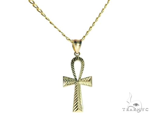 Ankh Pendant and 20 Inches Hollow Cuban Chain Set 61718 - Image 1