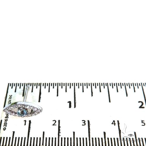 Aquamarine Diamond Evil Eye Earrings 67832 - Image 4