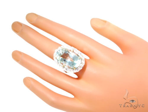 Aquamarine Diamond Ring 45105 - Image 7