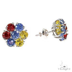 Armenia Sapphire Flower Earrings 67139 - Image 2