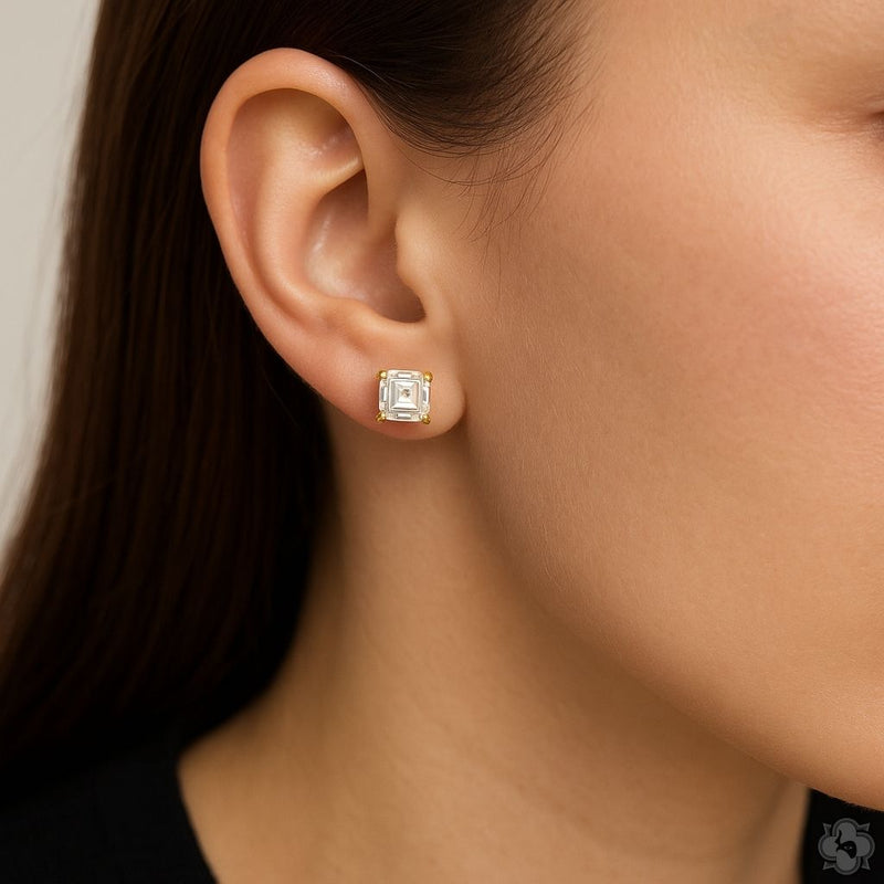 Asscher Cut Diamond Earrings 69432 - Image 4