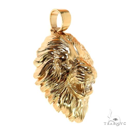 Asscher Cut Diamond Lion Head Pendant 68955 - Image 2