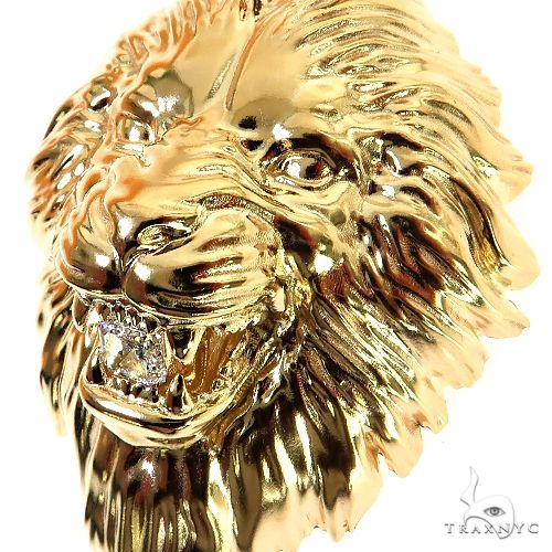 Asscher Cut Diamond Lion Head Pendant 68955 - Image 4