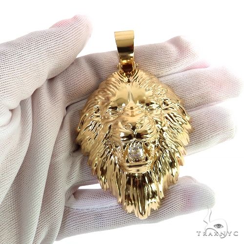 Asscher Cut Diamond Lion Head Pendant 68955 - Image 8
