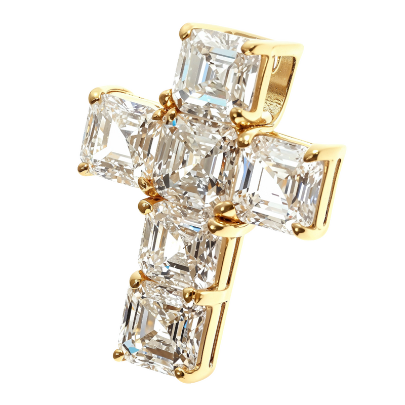 Asscher Cut Diamond Cross Pendant 69715