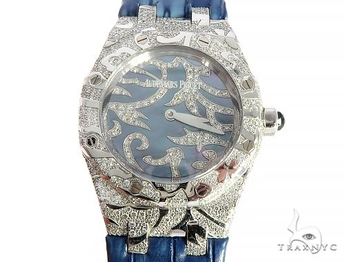 Audemars Piguet Royal Oak Lady Oak Leaves 18K Solid White Gold Diamond Watch 65687 - Image 1