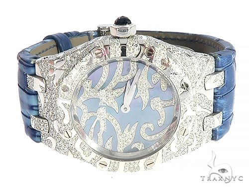 Audemars Piguet Royal Oak Lady Oak Leaves 18K Solid White Gold Diamond Watch 65687 - Image 2