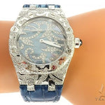 Audemars Piguet Royal Oak Lady Oak Leaves 18K Solid White Gold Diamond Watch 65687 - Image 8