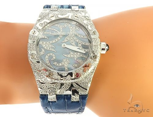 Audemars Piguet Royal Oak Lady Oak Leaves 18K Solid White Gold Diamond Watch 65687 - Image 8