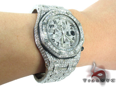 Audemars Piguet Royal Oak Offshore Full Diamond Watch 27854 - Image 14