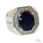 Azure Majesty Oval Sapphire Ring .925 Silver 69622 - Image 1
