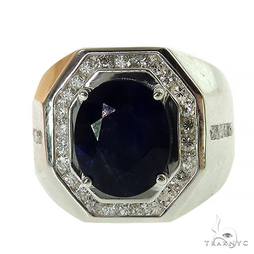 Azure Majesty Oval Sapphire Ring .925 Silver 69622 - Image 2