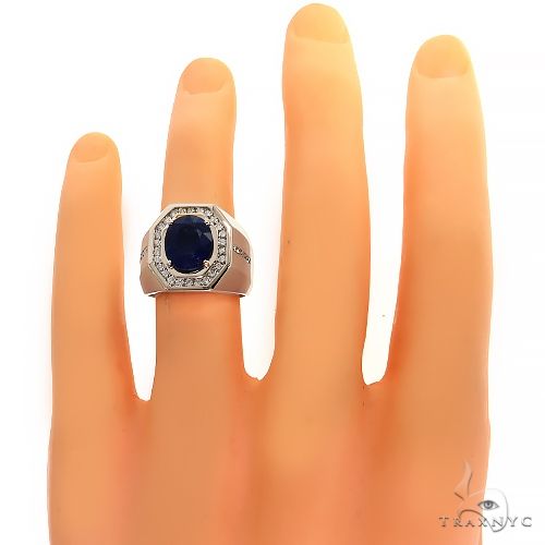 Azure Majesty Oval Sapphire Ring .925 Silver 69622 - Image 5