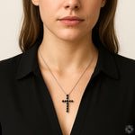Black Diamond Cross Pendant Set 70899