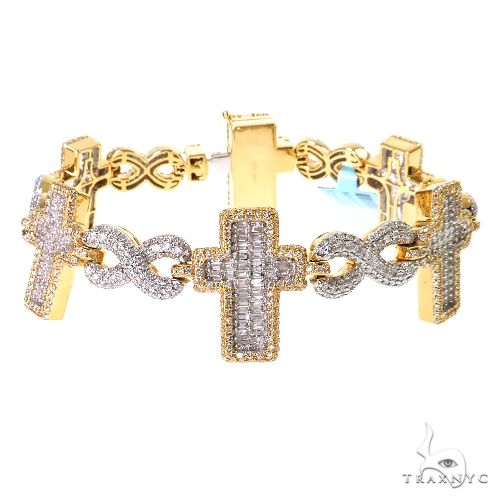 Baguette Diamond Cross Bracelet 69704 - Image 1
