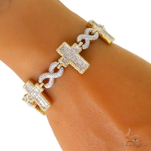 Baguette Diamond Cross Bracelet 69704 - Image 5