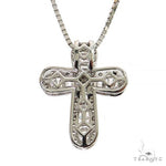 Baguette Diamond Cross Pendant Set 68626 - Image 4