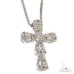 Baguette Diamond Cross Pendant Set 68628 - Image 1