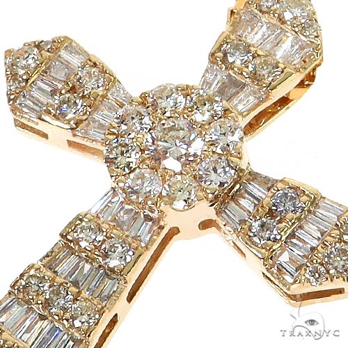 Baguette Diamond Cross Pendant Set 68630 - Image 3