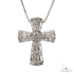 Baguette Diamond Cross Pendant Set 68632 - Image 1