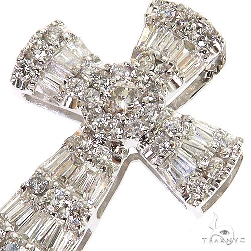 Baguette Diamond Cross Pendant Set 68632 - Image 3