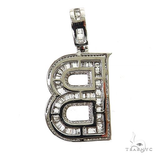 Baguette Diamond Initial Pendant 68998 - Image 3