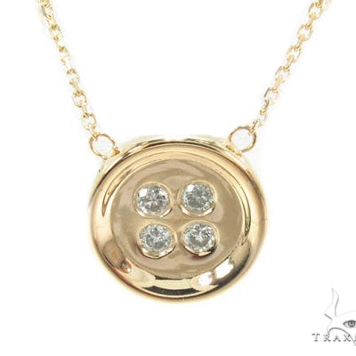 Bezel Diamond Button Necklace 34946 - Image 1