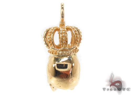 Bezel Diamond Crown Skull Pendant 34380 - Image 6