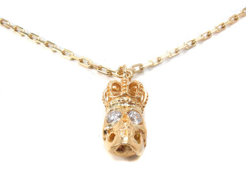 Bezel Diamond Crown Skull Pendant 34380 - Image 9