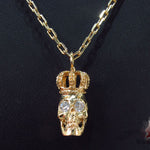 Bezel Diamond Crown Skull Pendant 34380 - Image 10