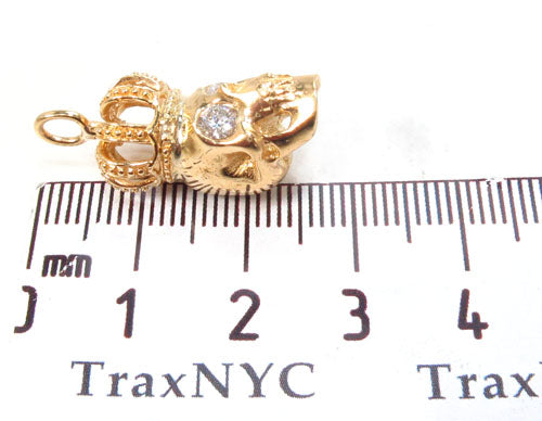 18K Yelow Gold Skull Crown Diamond Set 34381 - Image 16
