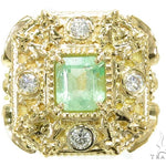 Bezel Diamond Emerald Angel Ring 39843 - Image 2
