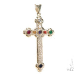 Bezel Diamond Gemstone Cross Crucifix 41193 - Image 2