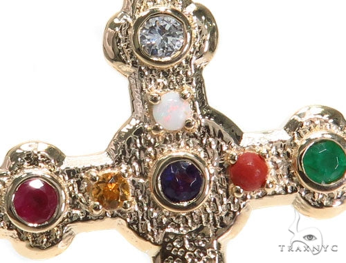 Bezel Diamond Gemstone Cross Crucifix 41193 - Image 3