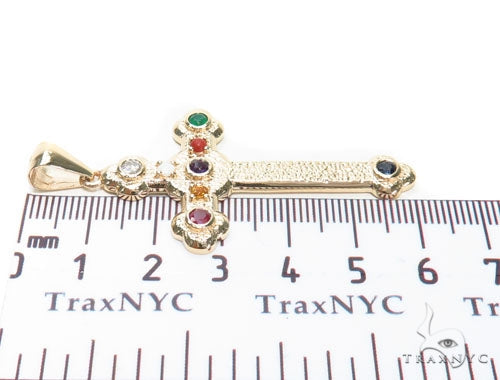 Bezel Diamond Gemstone Cross Crucifix 41193 - Image 6