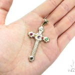 Bezel Diamond Gemstone Cross Crucifix 41193 - Image 7